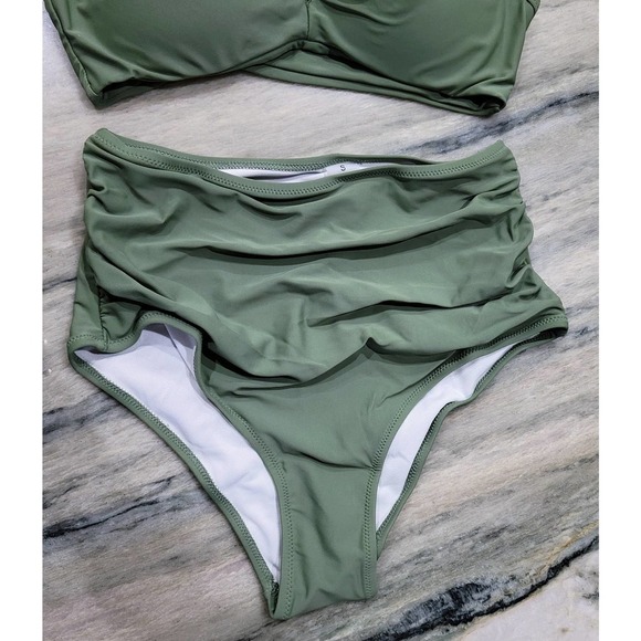 Grace Tempt Green High Waisted Bikini Set Small - Picture 4 of 10